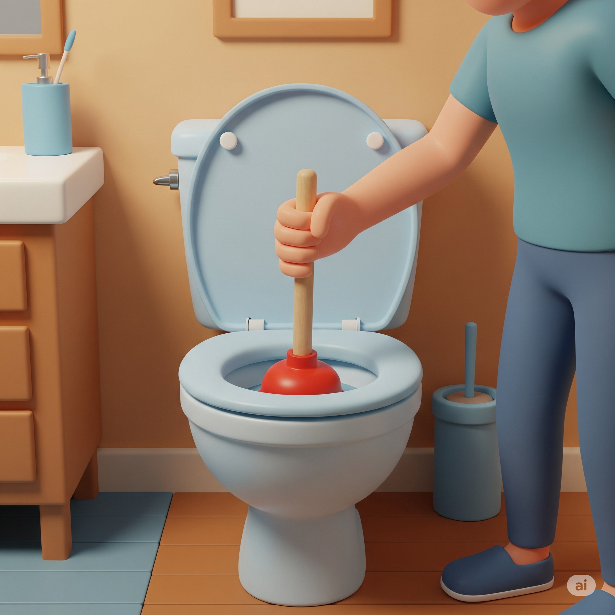 Plunging a Toilet
